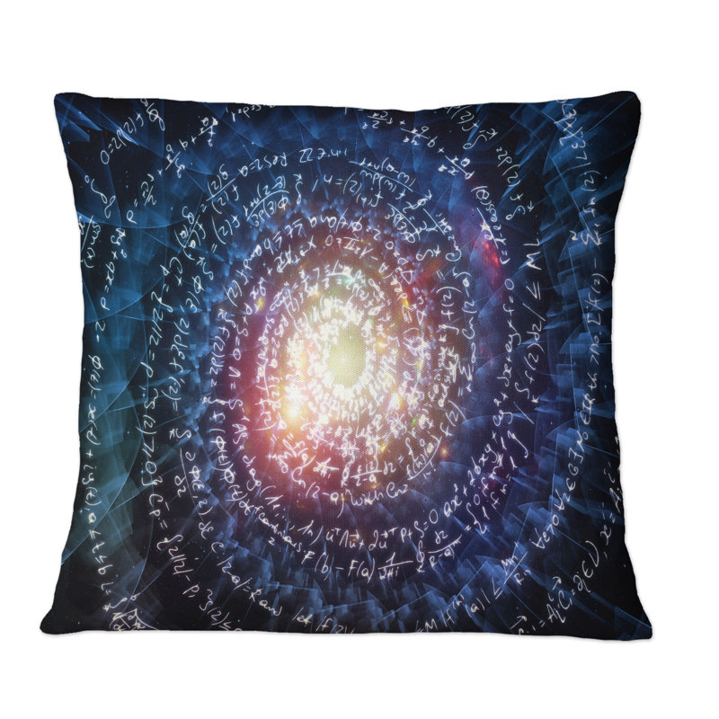 Coussin Spiral Helix Fractal Infinity IV - Modern Printed, 18 po x 18 po