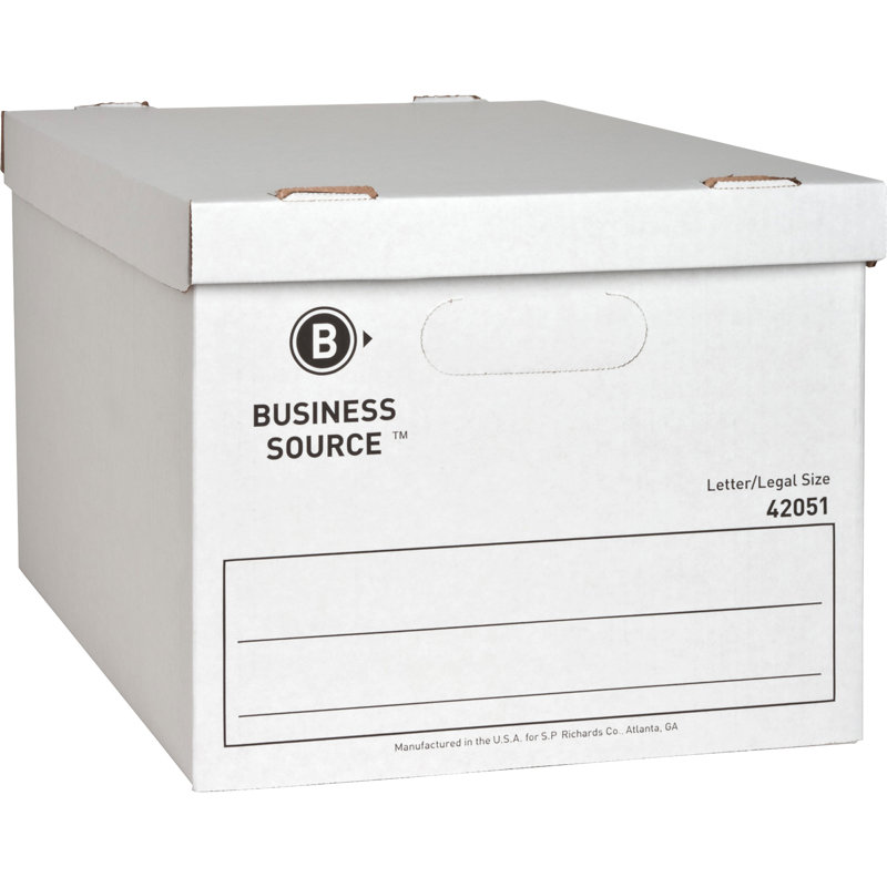 Storage File, Letter/Legal, 12"x15"x10", White, 12-Pack