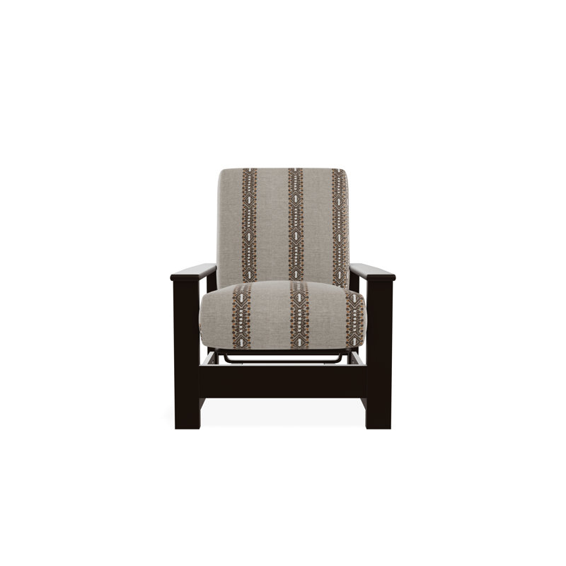 Leeward Marine Grade Polymer Deep Seating Cushion Arm Chair with Hidden Motion, Kona, Cast Ash Sunbrella® Plainweave