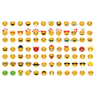 Murale pelez et collez de qualité supérieure - Collection Emoji