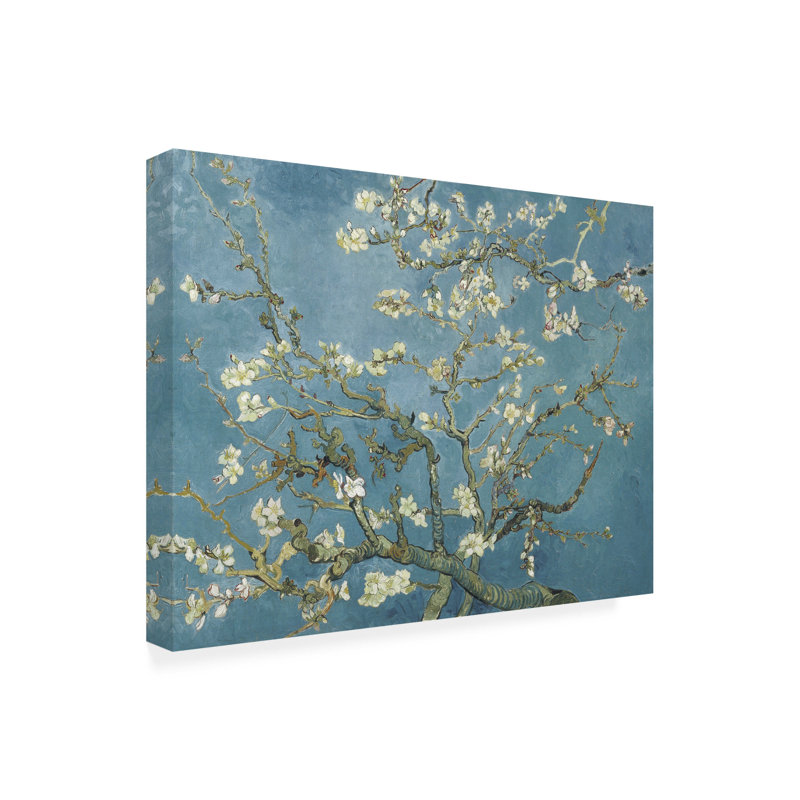 «Amandier en fleurs sur toile» par Vincent Van Gogh, H 14 po x l 19 po x P 2 po