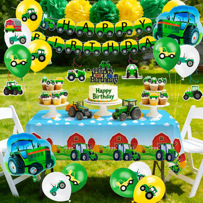 55 Pcs Tractor Birthday Party Decorations, Tractor Party Supplies