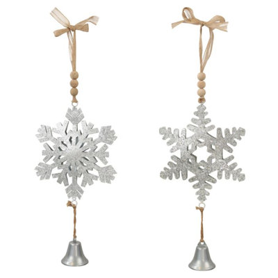 Snowflake Ornament Set/2 - Silver