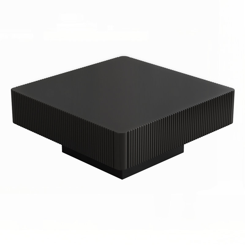 Square Fluted Coffee Table, Black