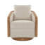 Fauteuil demi-tonneau pivotant rembourré de 29,2 po de largeur avec structure en bois massif Dove-663807437-663807280