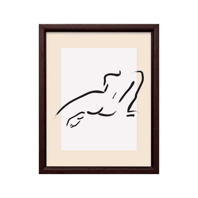 Silhouette féminine n ° 3, Canevas, H 08 po x l 10 po, Encadrement brun