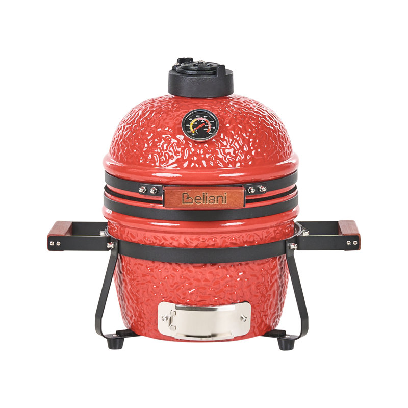 Beliani KAMADO 54cm W Kamado Charcoal Grill, Red