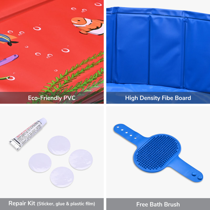 Piscine en plastique pour animaux, Rouge, L 5,3 pi x H 11 po