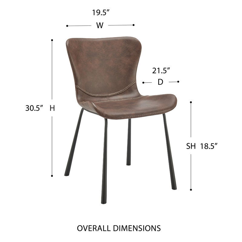 Table de salle à manger 53 po Adara en noyer et 6 chaises Mald en brun foncé, Brun