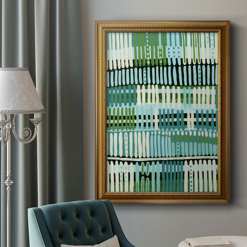 Toile encadrée de qualité supérieure bleu sarcelle II prête à être accrochée, H 20 po x l 16 po x P 2,5 po