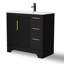 Ensemble de meuble-lavabo simple 36 po Mid-Century avec lavabo en résine, robinet, assemblage requis-870751082-870751087