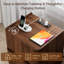  Tables de chevet 18 "avec coins arrondis, table de chevet moderne avec station de charge Avenley, table de bout à 2 tiroirs sans poignée pour chambre à coucher et salon-895590034-895590028