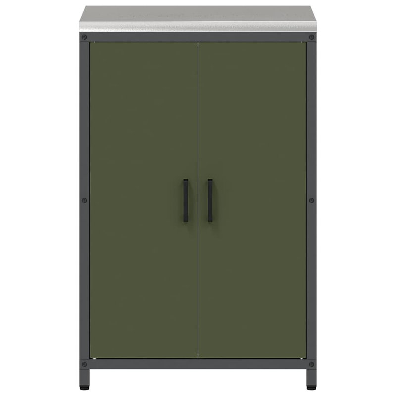 Storage Kitchen Cabinet Set, 92cm H x 60cm W x 50cm D, Olive Green