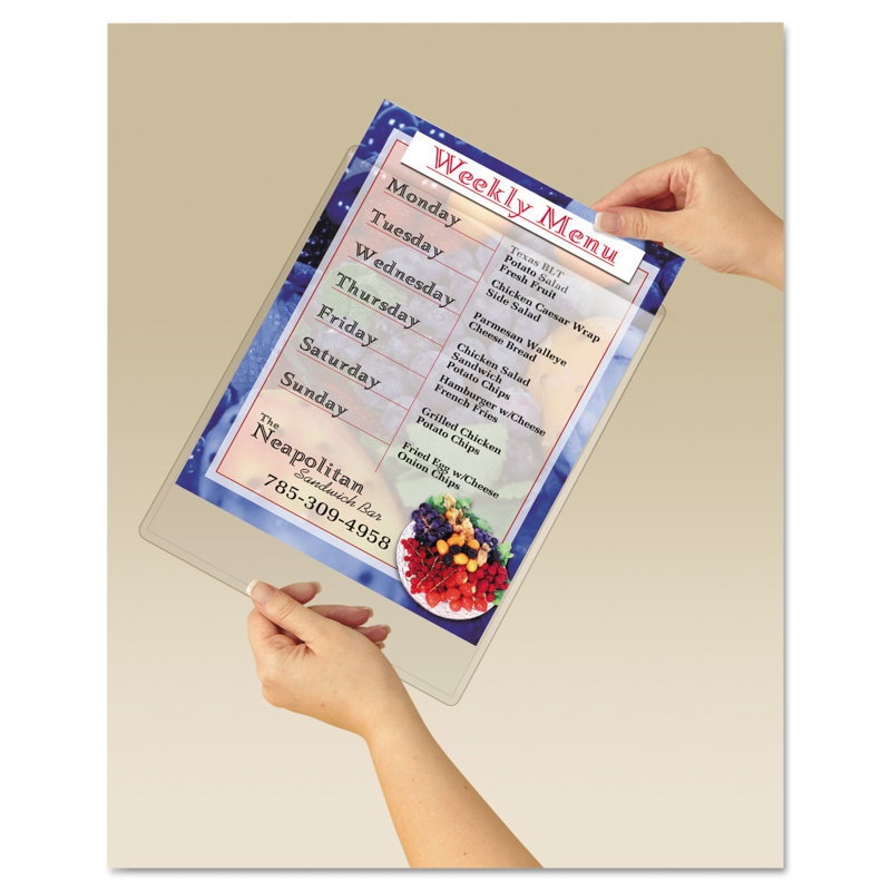 Clear Plastic Display Pocket with Command Strips
