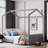 Twin Size Velvet Playhouse Bed in Gray: Where Dreams and Play Unite-1262021082