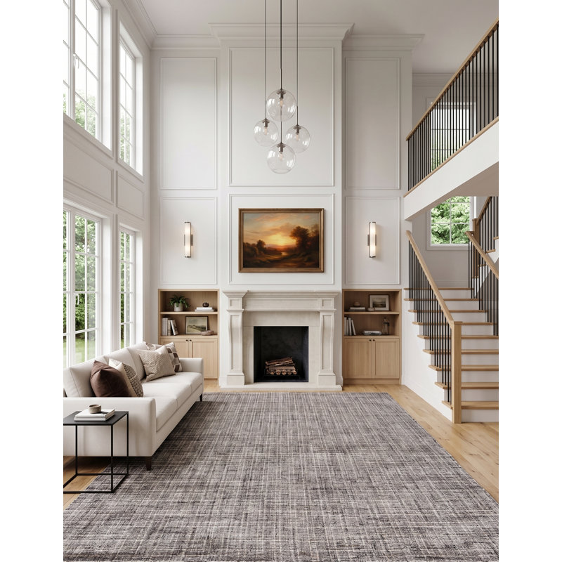 Struttura Rectangle Area Rug in Natural Charcoal/Beige, Rectangle 5' x 8'