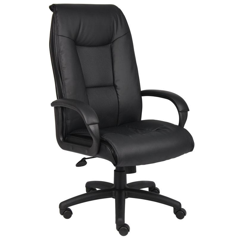 Black Leather High Back Ergonomic Executive Swivel Chair