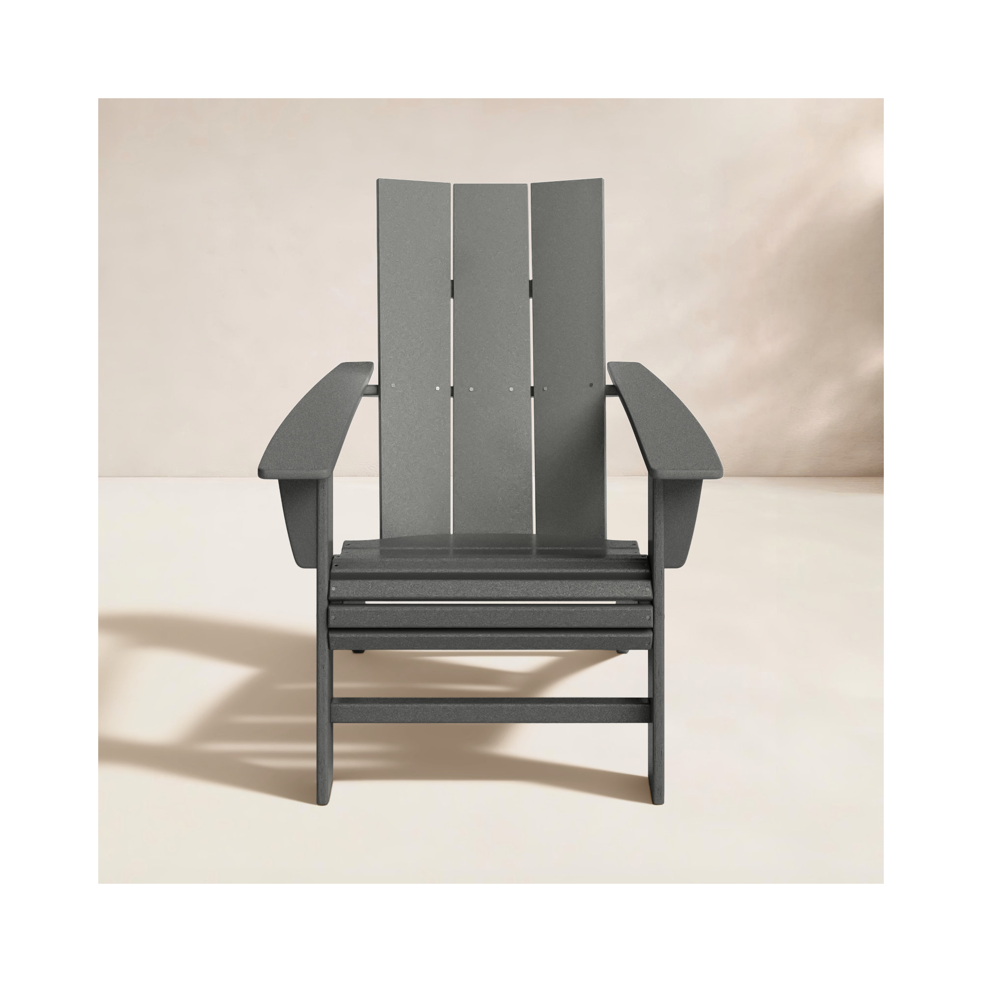 POLYWOOD Modern Curveback Adirondack Chair, Slate Gray