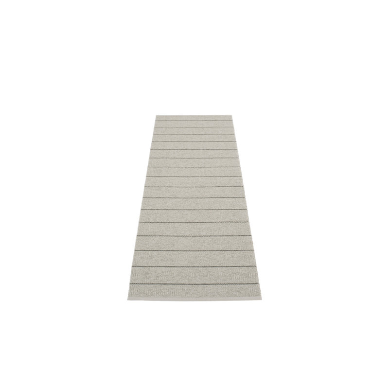 Tapis intérieur / extérieur en lin tissé à plat Carl, Tapis de couloir 2 pi 3 po x 6 pi, Grey