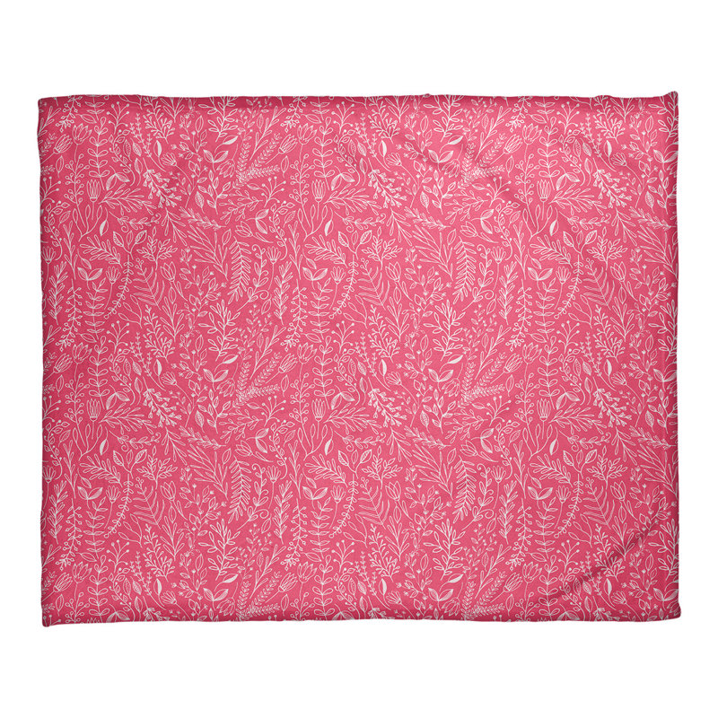 Couverture florale ditsy Katelyn Elizabeth, l 62,5 po x L 82,5 po, Rouge