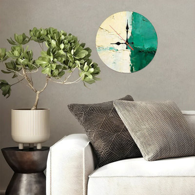 Horloge murale ronde en bois 10 po, mouvement à quartz silencieux, imprimé UV, à piles