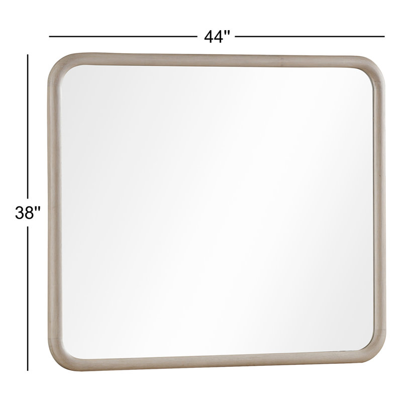 Miroir de commode rectangulaire en bois massif miel