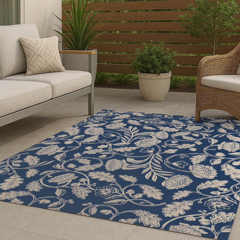 Autumn Vines Non Slip Outdoor Rug, Rectangle 8' x 10'