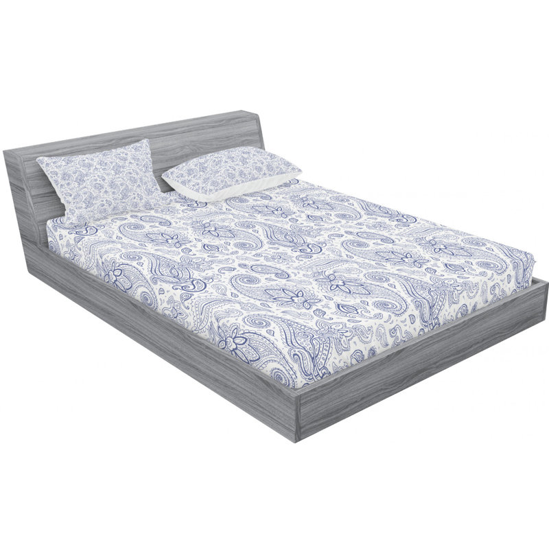 Microfiber Floral Sheet Set, Queen, Paisley 5