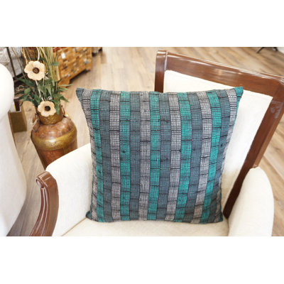 Striped Silk Reversible Throw Pillow