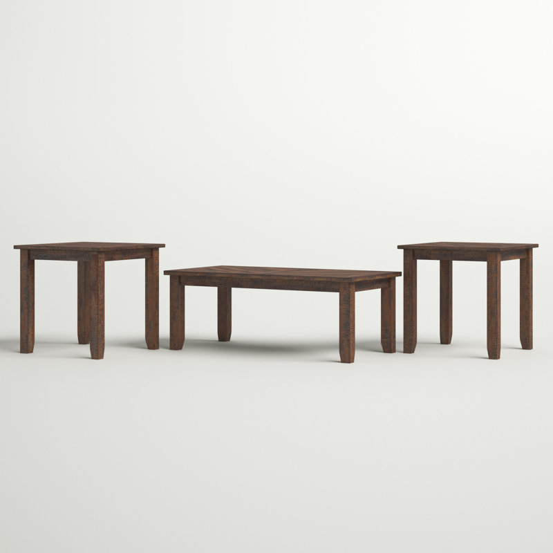 Azareth 3 - Piece Solid Wood Solid Wood Top Living Room Table Set