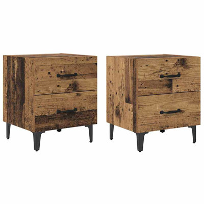 Bed Cabinet 2 Pcs 40 X 35 X 47.5 Cm Engineered Wood