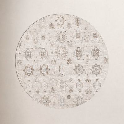 Beige Ivory Machine Washable Oriental Rug