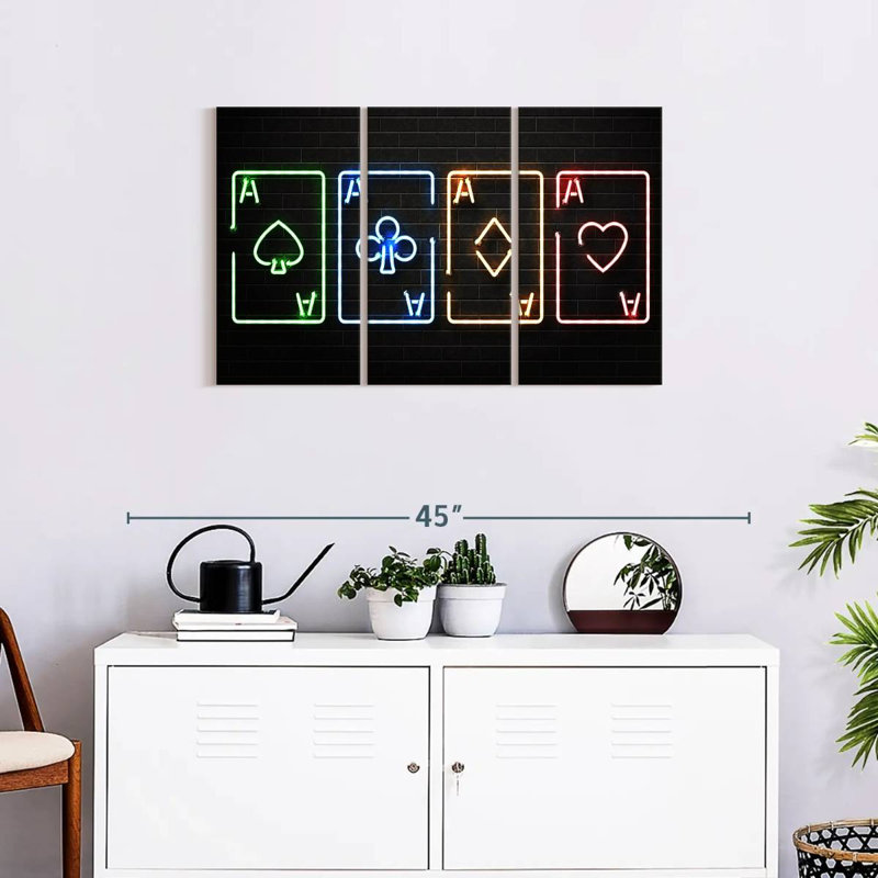 Reproduction d'art sur toile néon, H 20 po x l 33 po x P 1,25 po