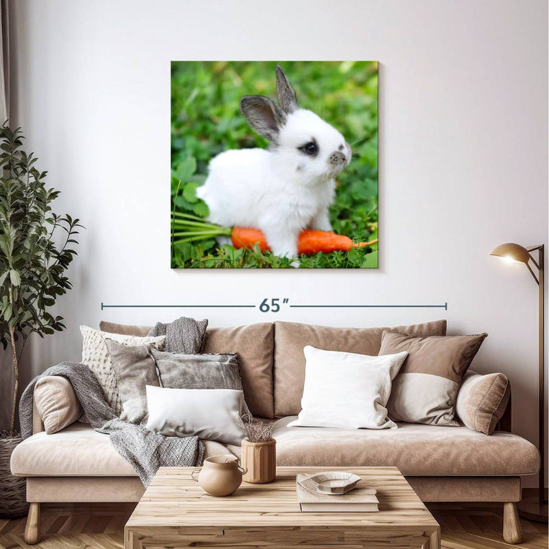 Crowle Baby Rabbit With Carrot, 39" H x 39" W