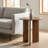 Kenneth 22" Round Mango Wood End Table with Slatted Panel Base