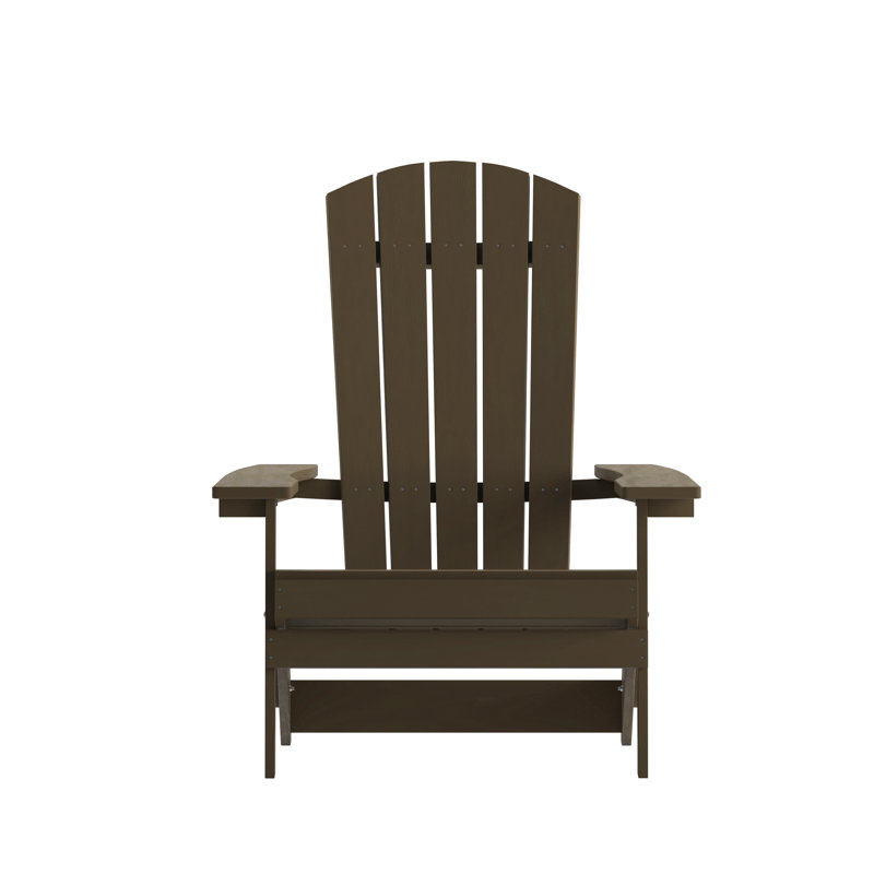 Bayfield All-Weather Poly Resin Indoor/Outdoor Folding Adirondack Chair, Mahogany