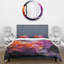 Ensemble de housse de couette orange mauve à motif abstrait fractal-107146820