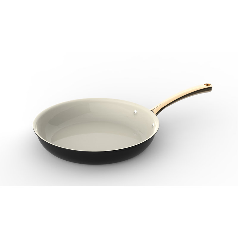 NutriChef 12" Golden Titanium Handle Ceramic Fry Pan