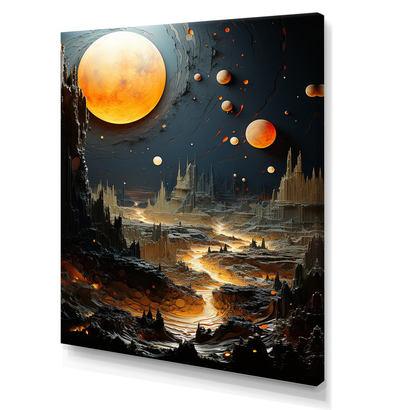 Planète céleste dans le système solaire I - art mural de la planète espace, Toile tendue, H 20 po x l 12 po x P 1 po