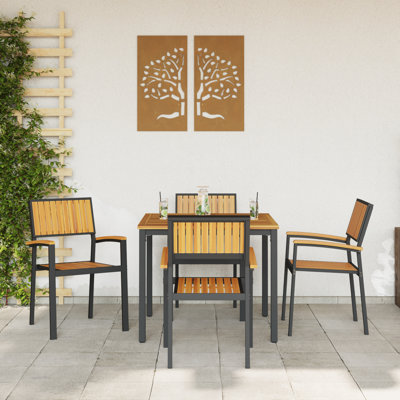 5 Piece Garden Dining Set Metal