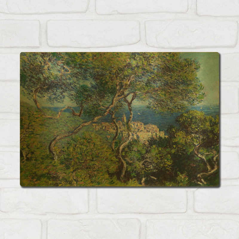 «Bordviera» par Claude Monet, art mural en métal doré, 16 po x 12 po, 16 po x 12 po