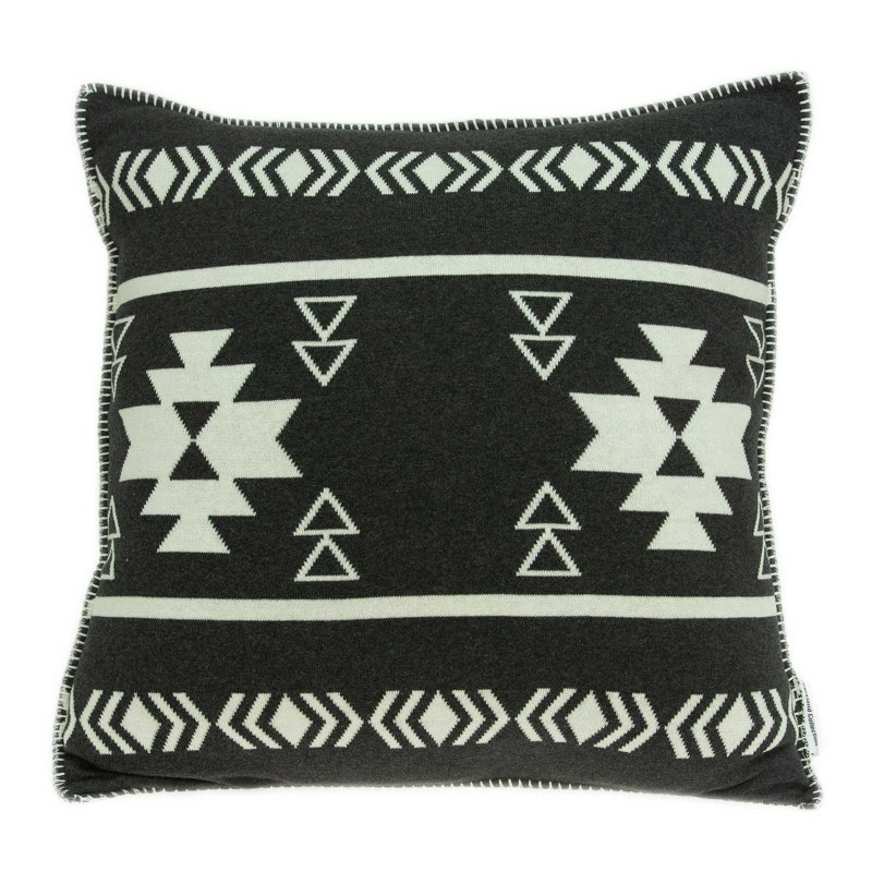 Southwest Black Cotton Pillow Cover with Poly Insert