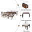 Ensemble de table de salle à manger extensible 7 pièces, table de ferme avec rallonge 18 ", table de cuisine rustique en bois 78" et chaises rembourrées 6 pièces-388851344-388851340-388851342