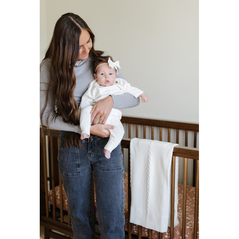 Heirloom Cotton Knit Receiving Blankets, Cream