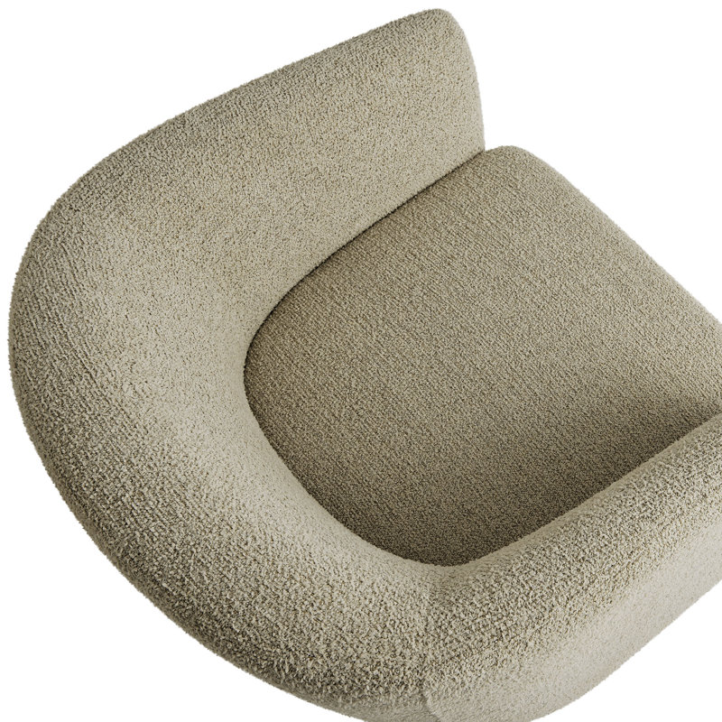 Fauteuil d'appoint rembourré en tissu Greer Boucle, Tissu en liège
