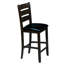De 2 chaises à hauteur de comptoir, revêtement en similicuir noir, siège rembourré en mousse, dossier indémodable et structure stable, chaises 2 de la maison, look de finition, rembourrage, pièce classique