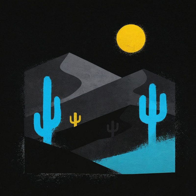 Coussins décoratifs Desert Cactus, 14 X 14 pouces, Jaune vif et cyan