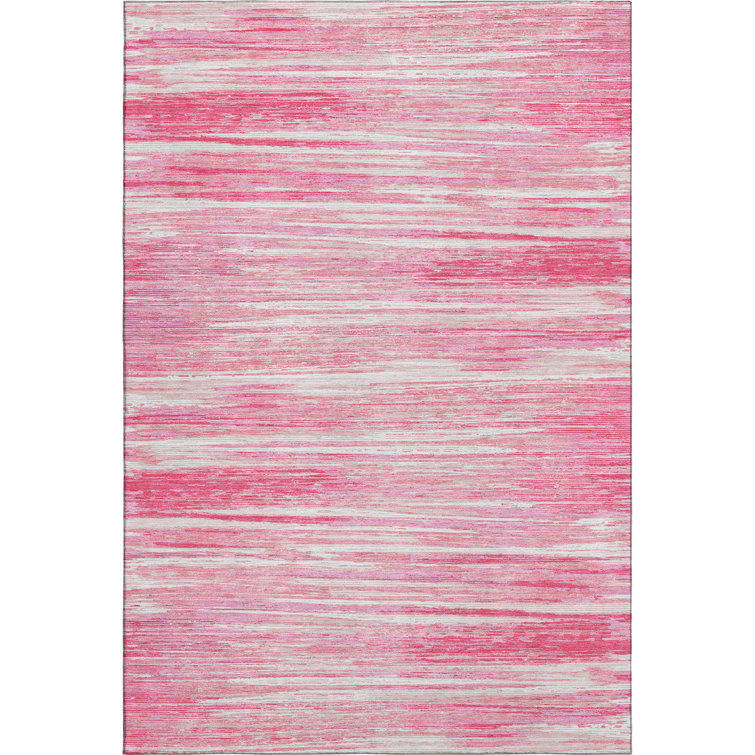 Premium Machine Washable Prisco Pink Rug