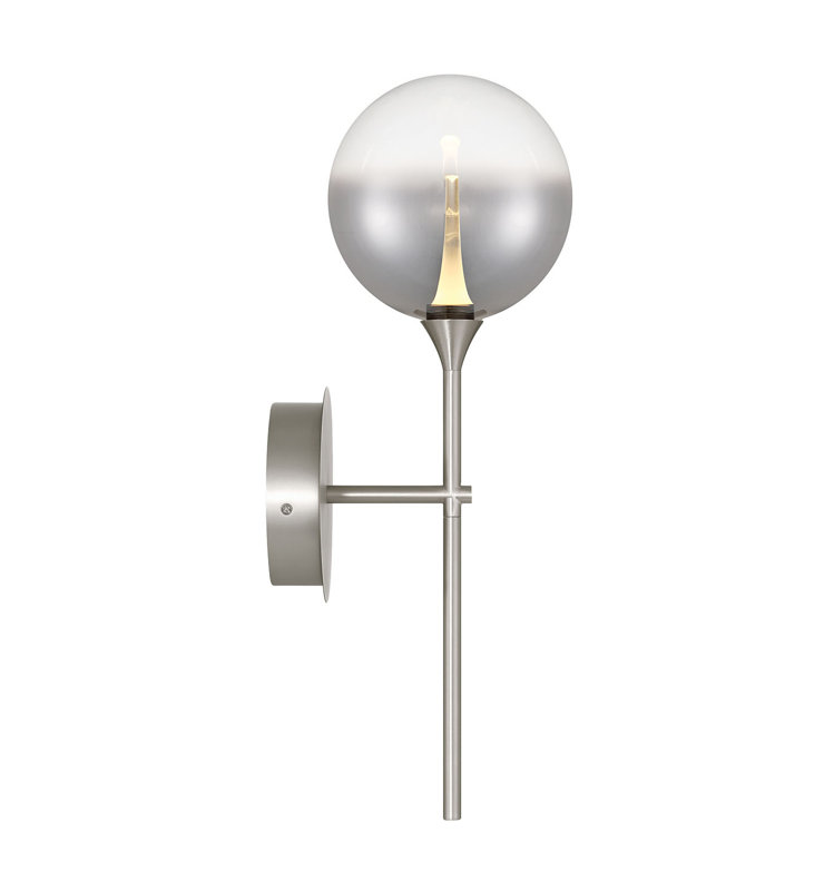 Iissa, Wall Sconce, 19",, Smoked, Satin Nickel