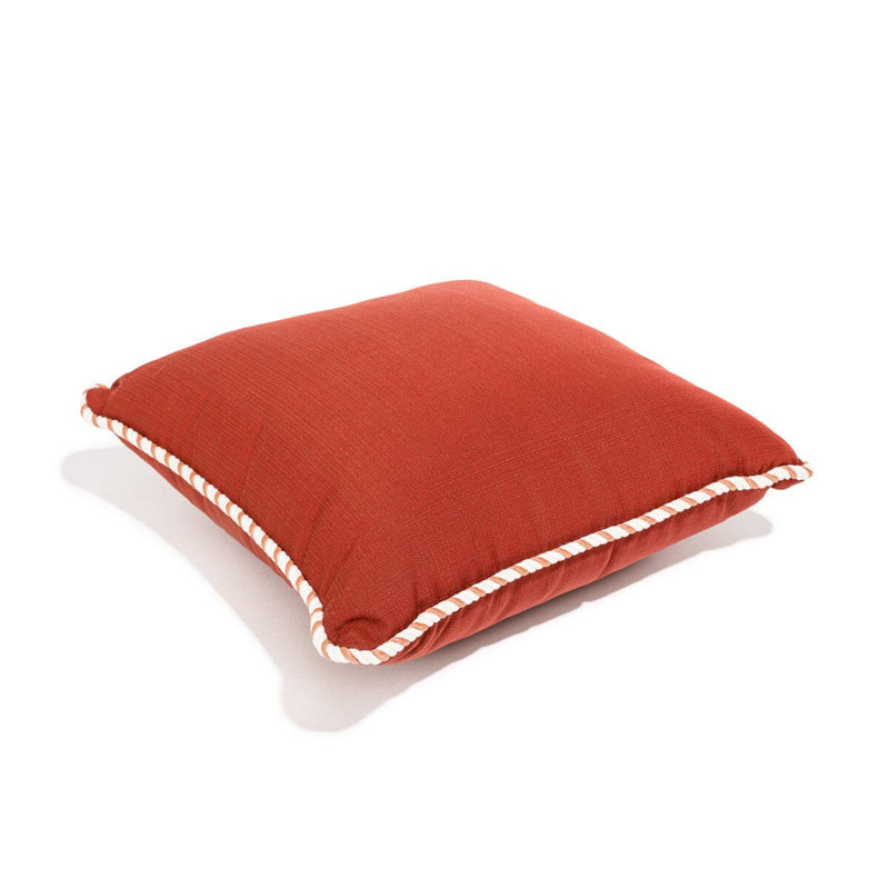 Indoor/Outdoor Pillow Cover & Insert, Red/White, Square 18"
